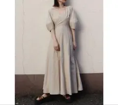 MURUA ボリュームスリーブワンピース　ベージュ　パフスリーブ　ロング　シャツ