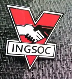 《PIN赤V字黒白握手》激渋『INGSOC イングソックINGSOC ピンバッジ