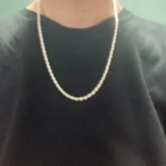 シルバー 【925刻印あり】　ロープチェーンネックレス　長さ60㎝　太さ4ミリ