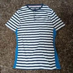 TOMMY HILFIGER ヘンリーネック Tシャツ ボーダー y2k