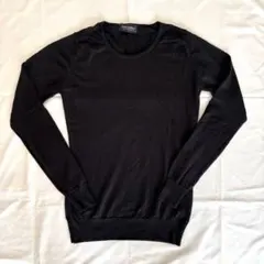 ジョンスメドレー　クルーネック　メリノウール100％ S 黒
