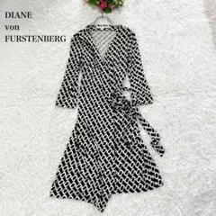 美品　ダイアンフォンファステンバーグ　チェーンプリント　ラップドレス　6