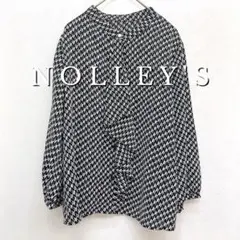 NOLLEY'S フリルブラウス 総柄 ジオメトリック 通勤 モノトーン 幾何学のサムネイル