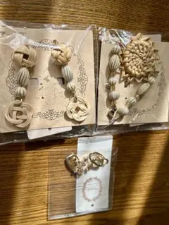 samansamos2 ラタンビーズピアス　ラタンビーズブレスレット イヤリング