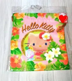 匿名配送【日焼けキティ】ハローキティ ハイビスカスデザイン 巾着 単品 完売品