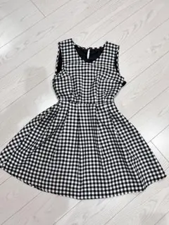 ノースリーブチェック柄ミニワンピース