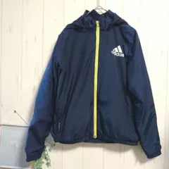 アディダス　キッズジャンパー〚140〛ネイビー フード.ポケット付き