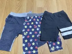 ハーフパンツ 80ー90cm3点セット 星柄 ストライプ