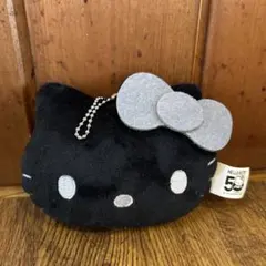 ハローキティ　Happyくじ B賞　フェイスチャーム　黒　ブラック　ぬいぐるみ