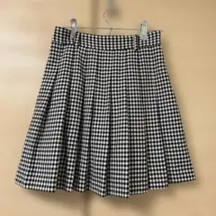 ギンガムチェック プリーツスカート ミニ丈