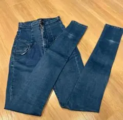 EMODA ハイウエストデニムパンツ インディゴブルー