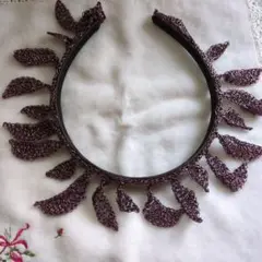 パープル葉デザインヘアバンド