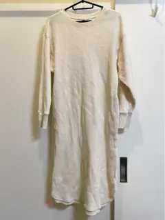 UNIQLO アイボリー ワッフルロングワンピース M