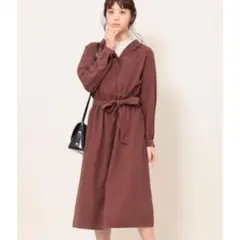 VIS オープンカラーシャツワンピース