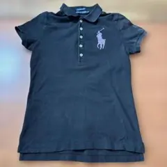 ポロラルフローレン 黒 ポロシャツ M ビックポニー 色あせあり