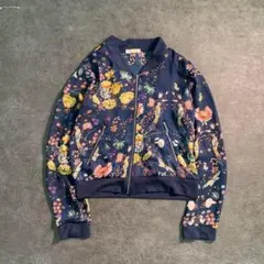6TAS2【botanical】総柄　ブルゾン　薄手　スプリング　古着used
