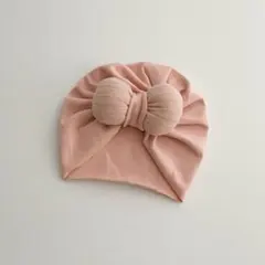 ベビー *・゜リボンターバン ❥ピンク×ピンク　帽子