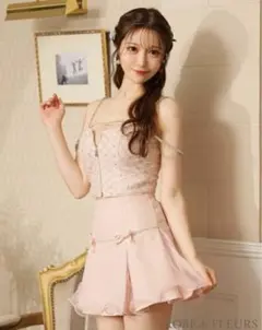ROBE de FLEURS ピンク ミニドレス