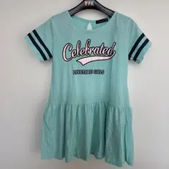 超美品　lovetoxic 半袖ワンピース ミントグリーン　150 裏地つき
