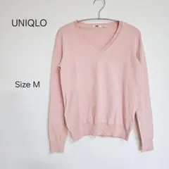 ☆美品☆UNIQLO ピンク Vネック ニット M