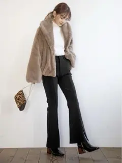 GRL センター切り替えスリットフレアパンツ[k8385u] Sサイズ