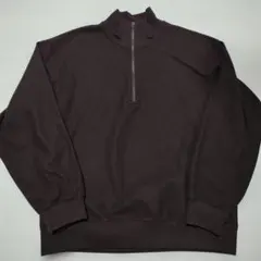UNIQLO U ブラッシュドスウェットハーフジップシャツ L 茶