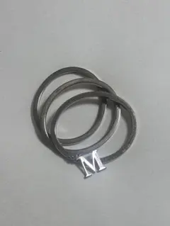 シルバー 3連バングル Mチャーム付き