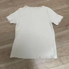GRL トップス レディース リブ素材 ホワイト アイボリー 半袖Tシャツ