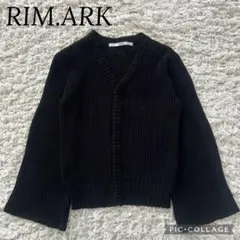 RIM.ARK リムアーク コットン カーディガン フレアスリーブ ブラック
