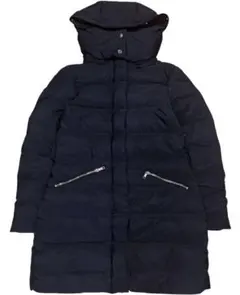 ZARA ブラック 裏ボア ロングダウンコート フーディー
