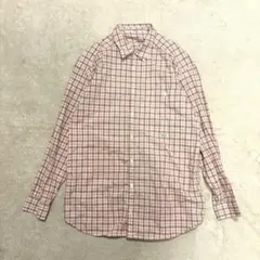 美品⭐️マドモアゼルノンノン　チェック　シャツ　ピンク　フロントロゴ