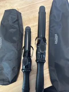 【セット】SALONIA カールヘアアイロン ブラック ミニサイズ