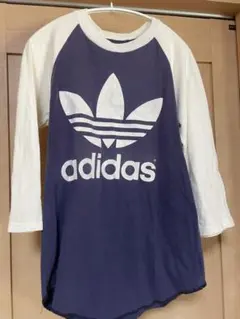 古着 adidas ラグランスリーブTシャツ ネイビー/ホワイトのサムネイル