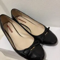 PRADA プラダ レザー ブロックヒールパンプスのサムネイル