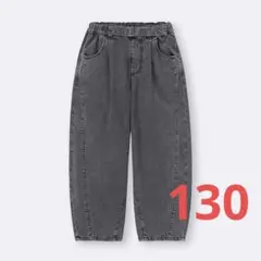GU ジーユー キッズ バレルレッグジーンズ ボトムス デニム パンツ 130