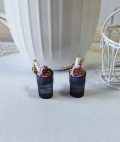 ハロウィンピアス４　ハンドメイド　レジンアクセサリー　スイーツ