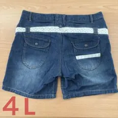 ４L デニム　ショートパンツ　レース　大きいサイズ