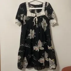 Titilate Valet 花柄レースワンピース 半袖 ブラックのサムネイル