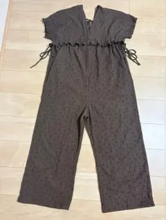niko and… ニコアンド DRY クシュイージーロンパース ブラウンドット