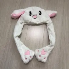 ぴょこぴょこうさぎ 動く耳 カチューシャ 被り物 ホワイト