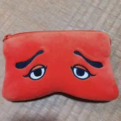 オレンジ色 目デザイン ポーチ