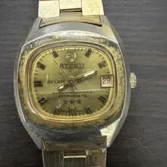 【ジャンク】ATEKU アテク レトロ 腕時計 ゴールド ケース幅35mm