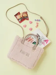 furfurファートートバックとチャームピンクセット新品未使用タグ付き定価以下