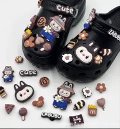 브라운 브라운 라부부 크록스 액세서리 시비츠