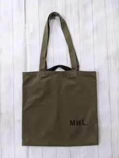 MHL./COTTON TOTE BAG/ワックスドコットン ロゴトートバッグのサムネイル