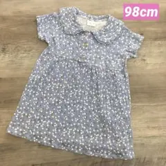 ZARA♥花柄 水色半袖ワンピース/98cm