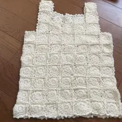 お値下げ2000→1590ホワイト かぎ針編み タンクトップ