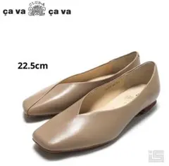 cava cava/サヴァサヴァ★ローヒールパンプス　Vカット【22.5】レザーのサムネイル