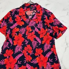 ✨美品✨ LANDS'END ランズエンド　アロハシャツ赤系XXL　FJ354のサムネイル