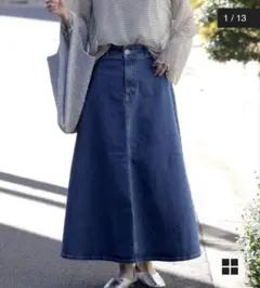 SOMETHING デニムフレアロングスカートのサムネイル